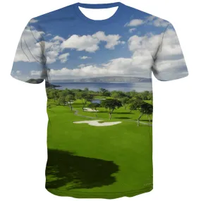 Lawn T-shirt Men Golf T shirts Funny Forest Tshirt Anime Natural Shirt Print Game T-shirts 3d