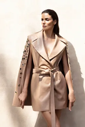 Leather Cape Coat