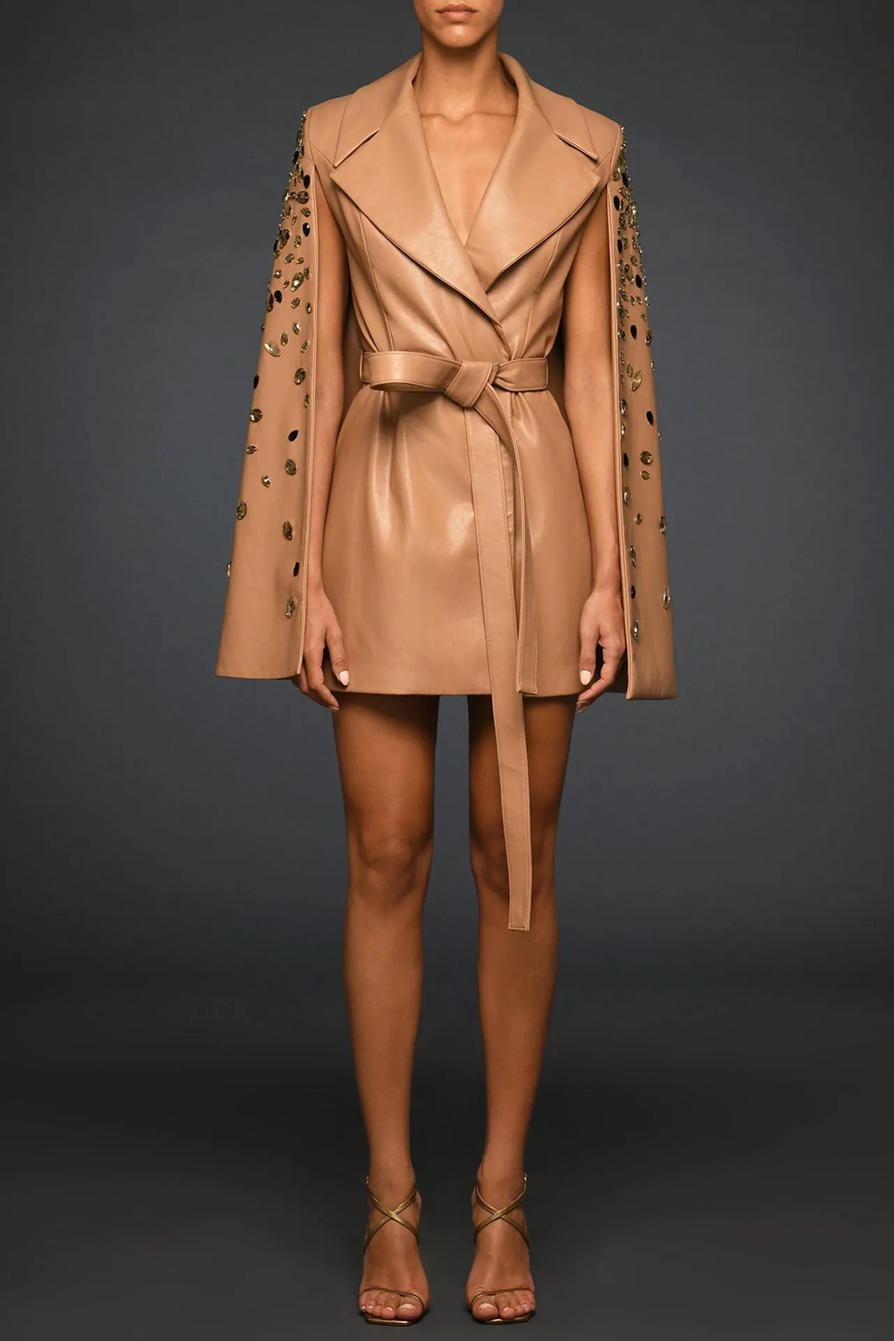 Leather Cape Coat