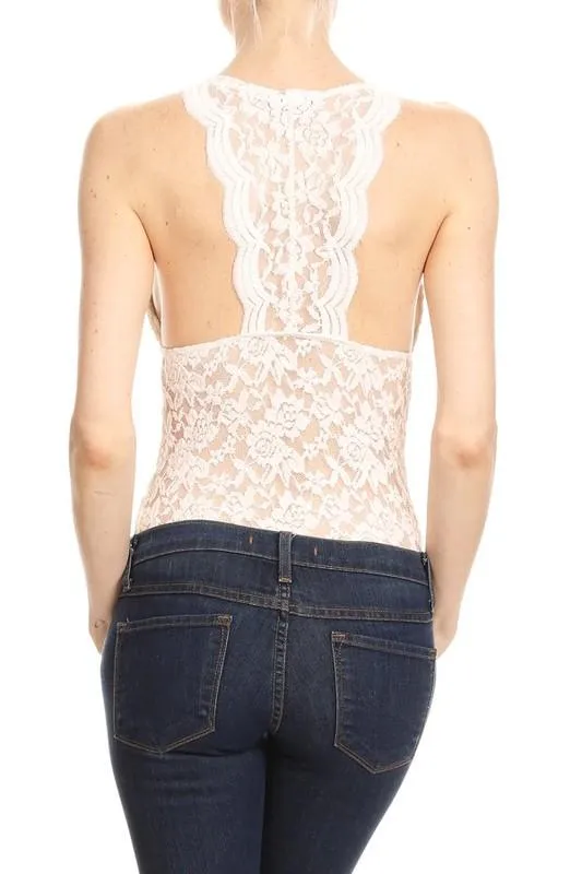 Little Bit of Lace Bodysuit - Rose