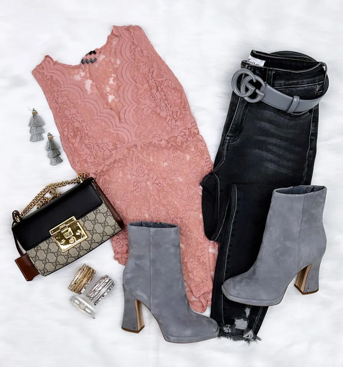 Little Bit of Lace Bodysuit - Rose