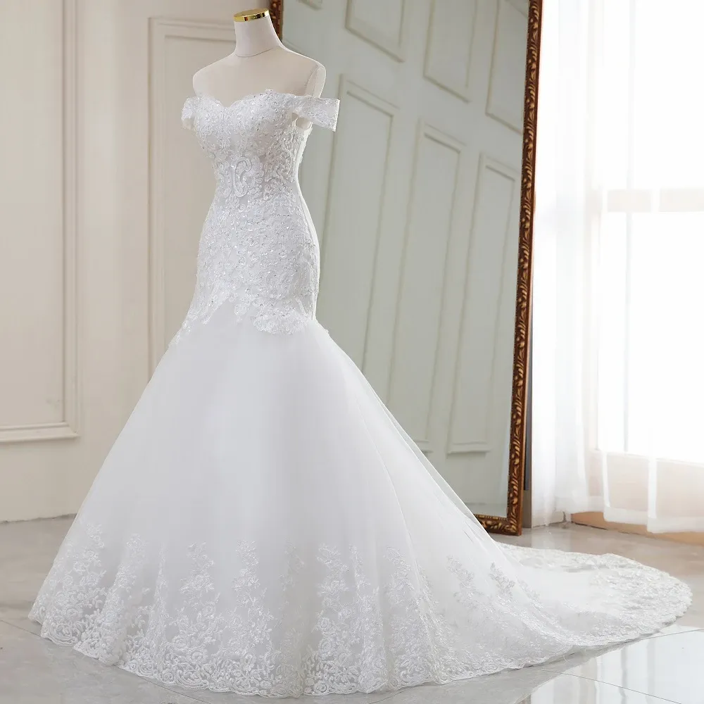 Luxury Sexy Style Off The Shoulder Mermaid Wedding Dress Bridal Gown