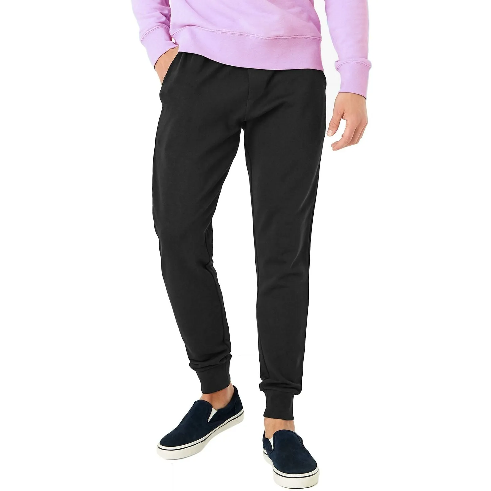 Mens Slim Fit Fleece Cotton Sweatpants Cuffed Jogging Bottoms