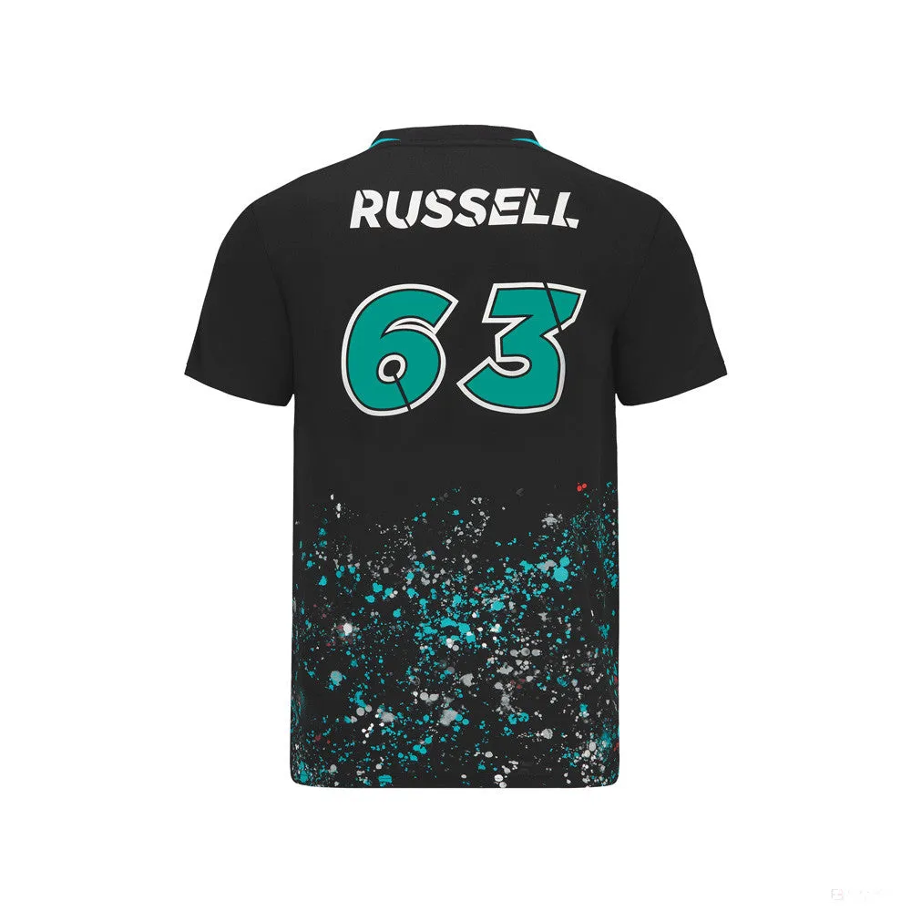 Mercedes George Russell T-Shirt, GEORGE #63, Black, 2022