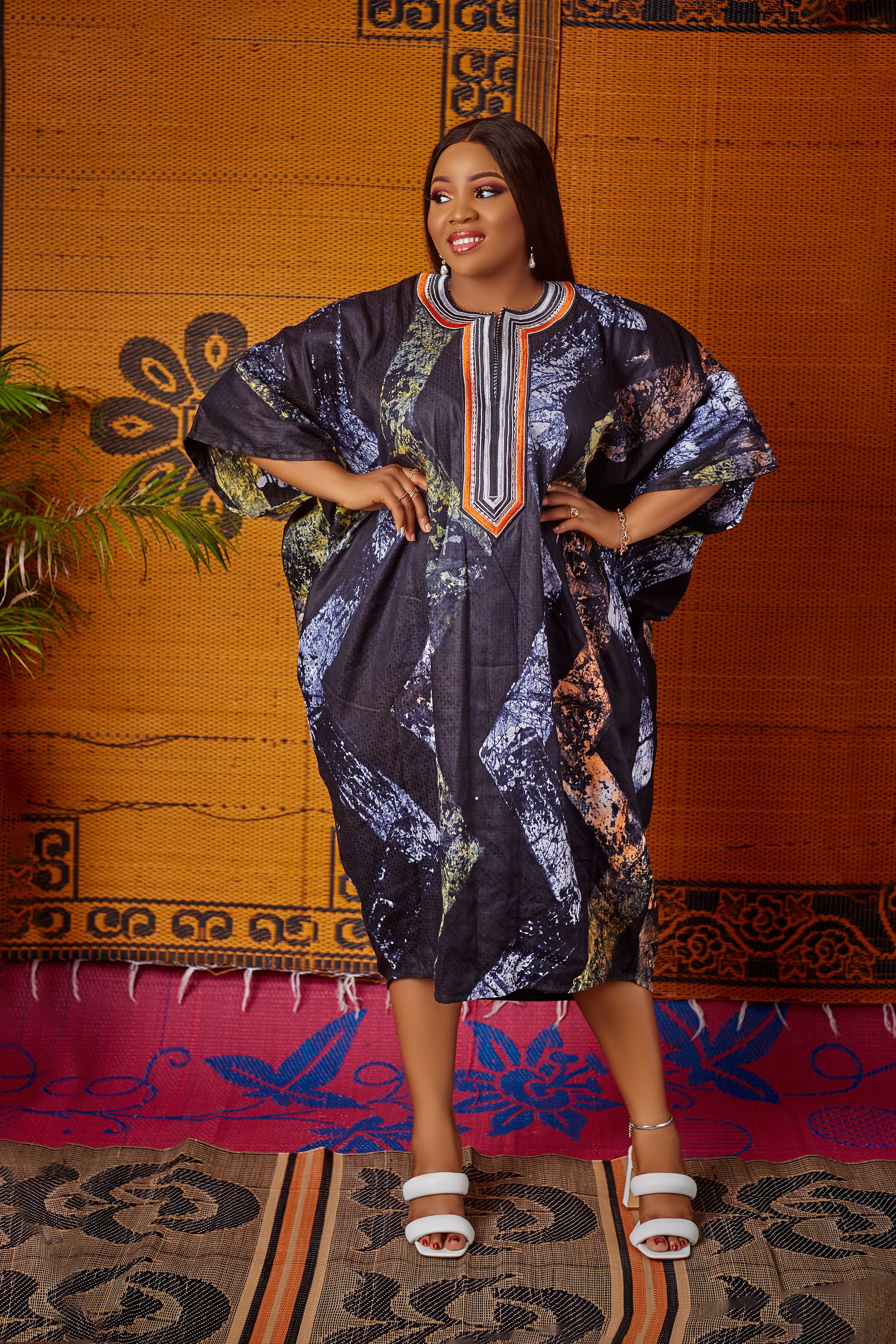 Mfon Adire Bou-bou Dress