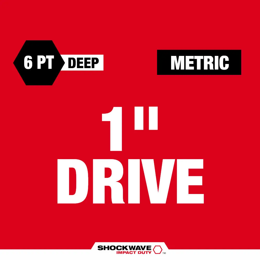 Milwaukee 49-66-6627 SHOCKWAVE Impact Duty 1" Drive 33mm Deep 6 Point Socket