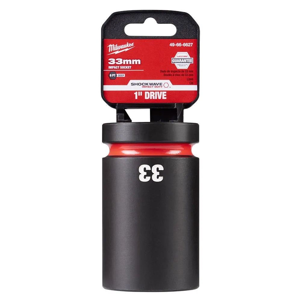 Milwaukee 49-66-6627 SHOCKWAVE Impact Duty 1" Drive 33mm Deep 6 Point Socket