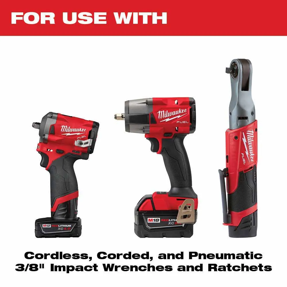 Milwaukee 49-66-6801 Shockwave Impact Duty Socket 3/8” Drive 19-Piece MM Packout Set