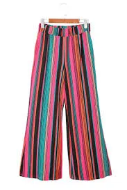 Multicolor High Waist Serape Print Wide Leg Pants