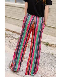 Multicolor High Waist Serape Print Wide Leg Pants