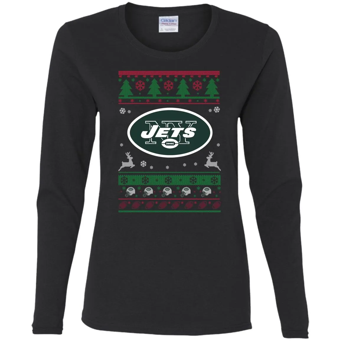 New York Jets Logo Football Teams Ugly Christmas Sweater Women Long Sleeve Shirt