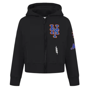 NEW YORK METS CLASSIC TODDLER GIRLS FLC FZ HOODIE (BLACK)