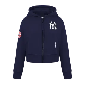NEW YORK YANKEES CLASSIC BIG GIRLS FLC FZ HOODIE (MIDNIGHT NAVY)
