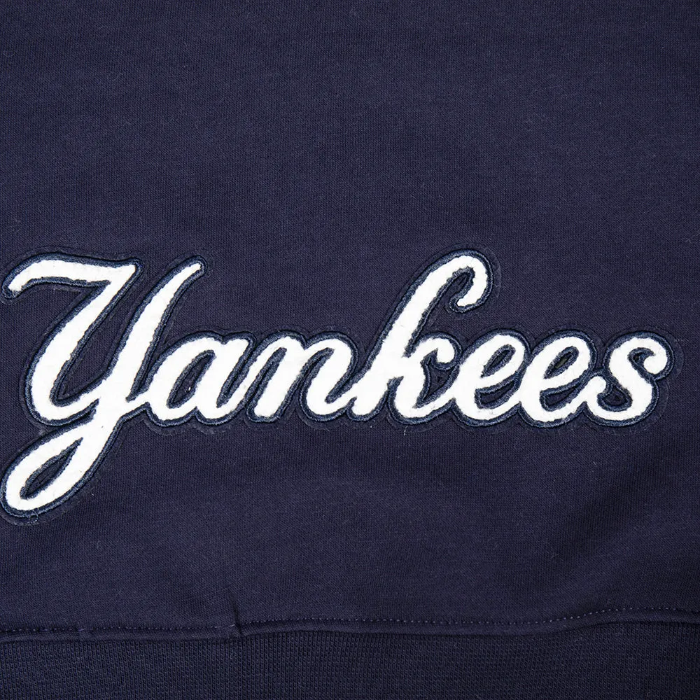NEW YORK YANKEES CLASSIC BIG GIRLS FLC FZ HOODIE (MIDNIGHT NAVY)
