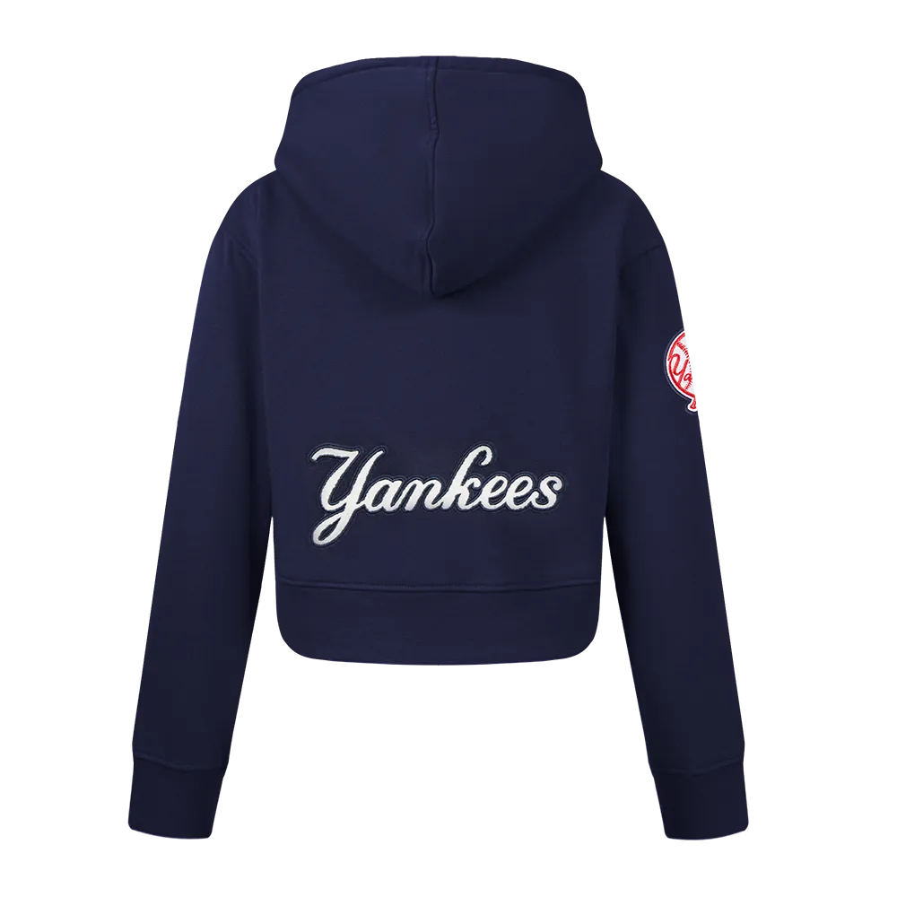 NEW YORK YANKEES CLASSIC BIG GIRLS FLC FZ HOODIE (MIDNIGHT NAVY)
