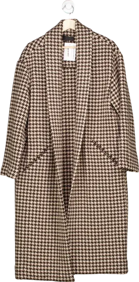 Nili Lotan Brown Houndstooth Coat S
