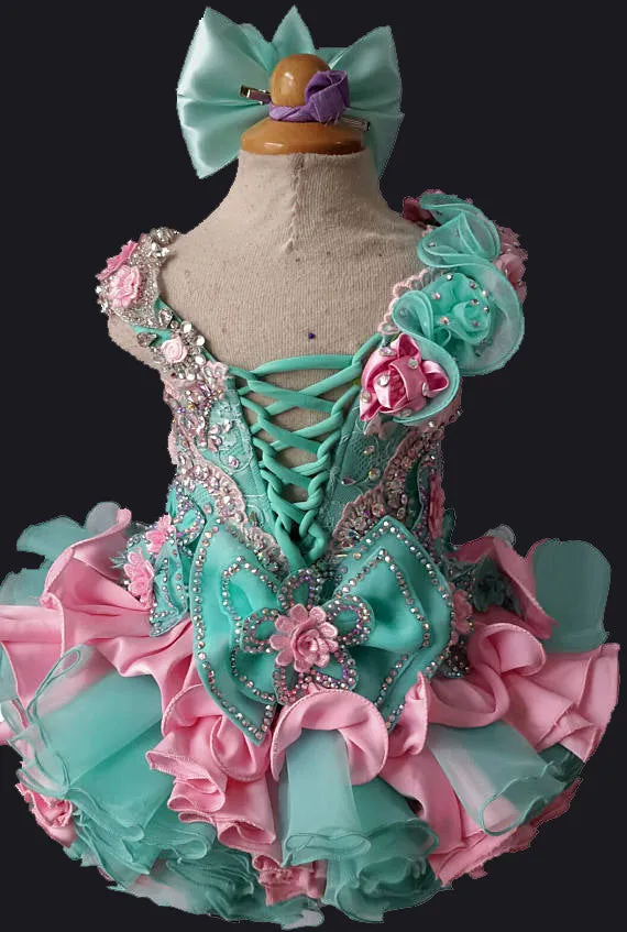 Nobler Toddler/Baby Girl/Infant/ Charming  Cupcake Pageant Dress With Hair Bow