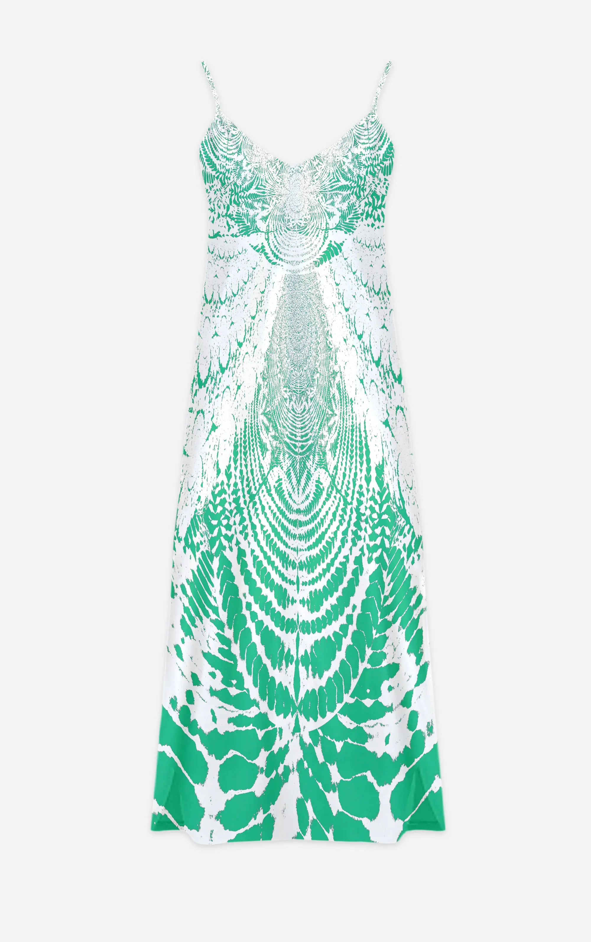 Not Ya Mama's Tie Dye- French Gothic V Neck Slip Dress in Bold Jade Teal | Le Leanian™