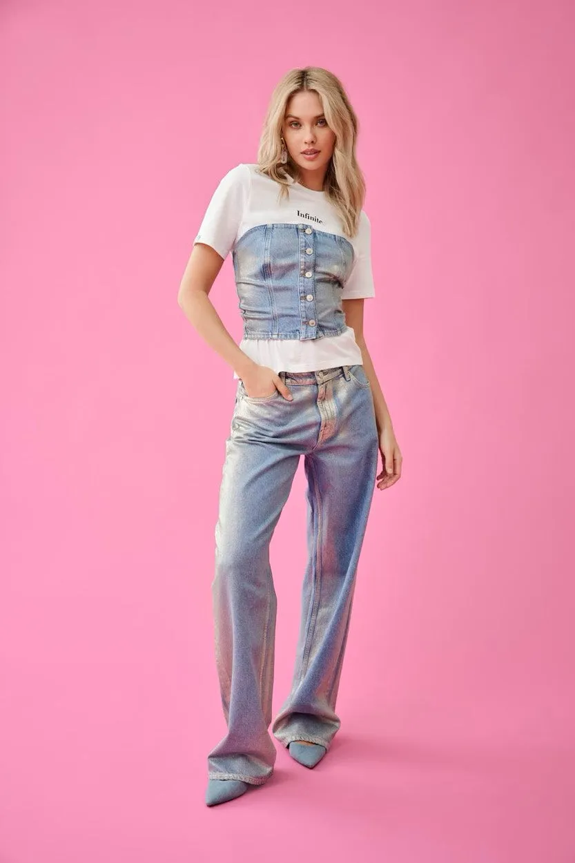 Onlbella Life S/s Simple Top Box Jr - Off-white