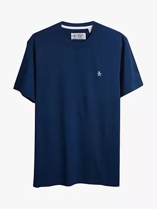Original Penguin Pin Point Embroidered Logo T-Shirt - Poseidon Blue