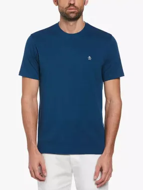 Original Penguin Pin Point Embroidered Logo T-Shirt - Poseidon Blue