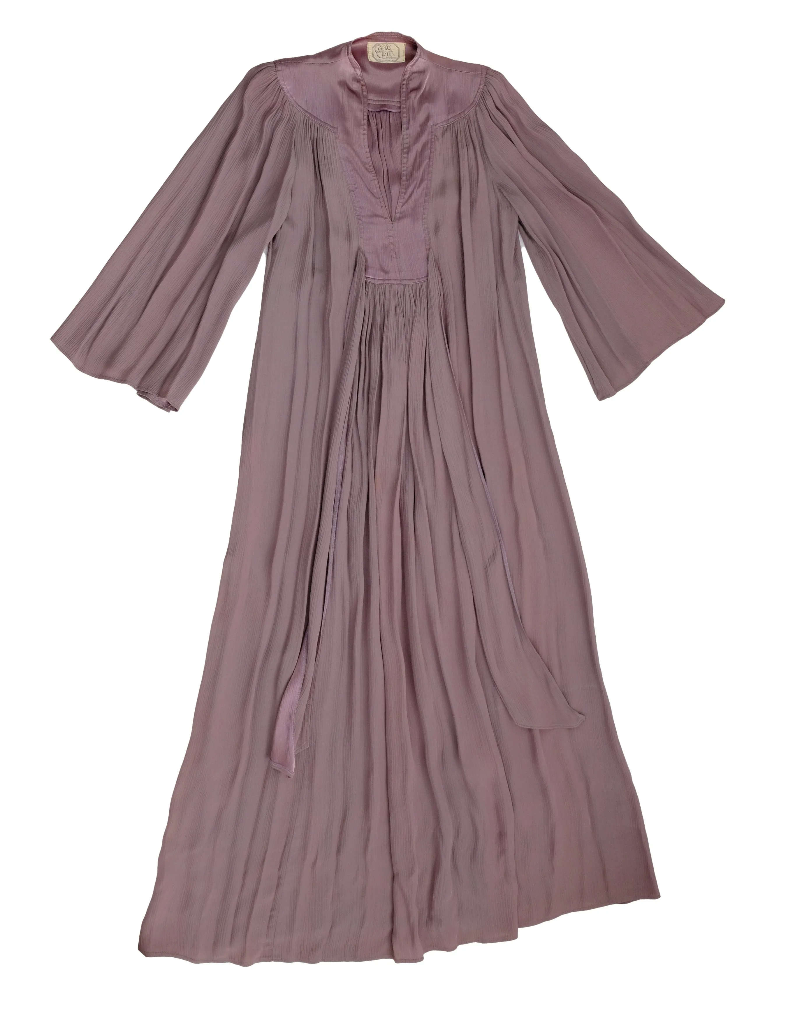 Ossie Clark 1970s Vintage Mauve Maxi Dress, UK10-12