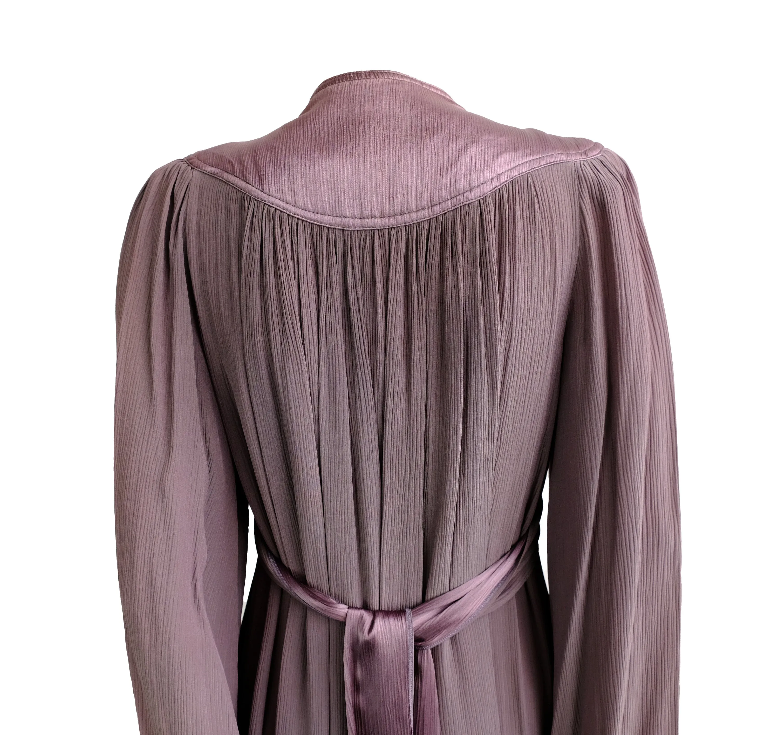 Ossie Clark 1970s Vintage Mauve Maxi Dress, UK10-12