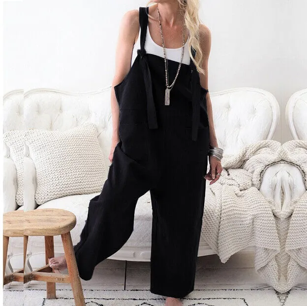 Overall Pockets Unisex Loose Jumpsuits