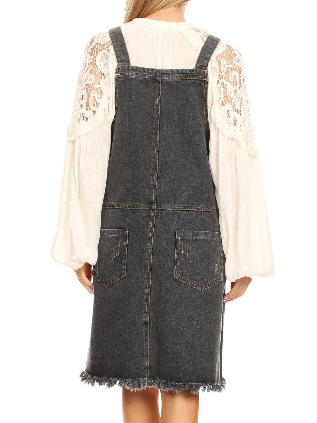 Oversized Overall Pinafore Denim Dress