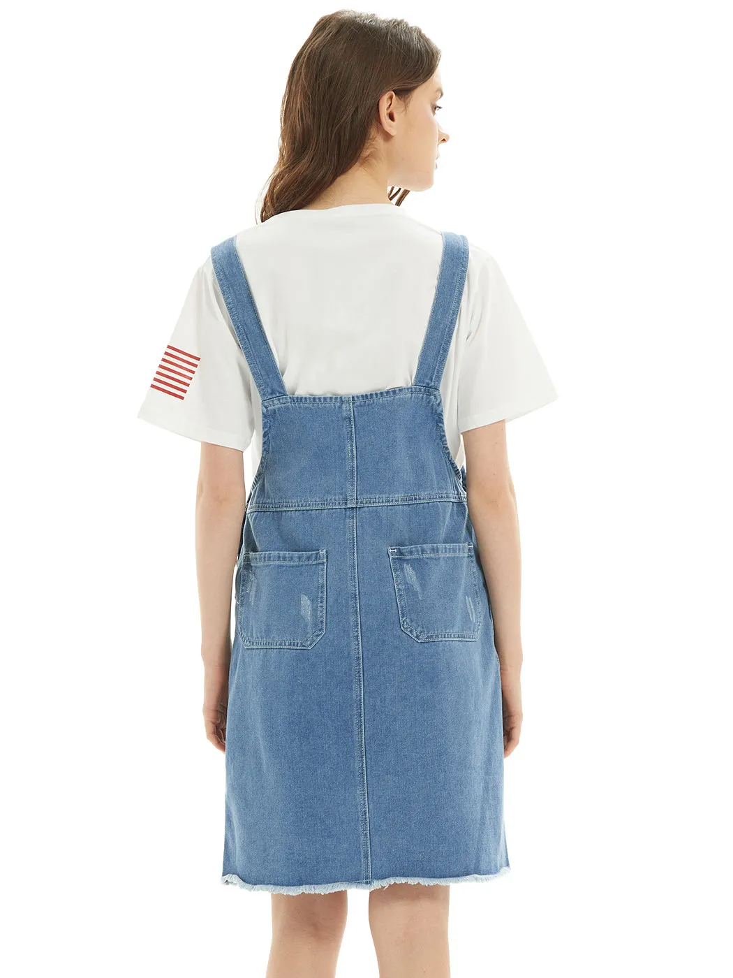 Oversized Overall Pinafore Denim Dress