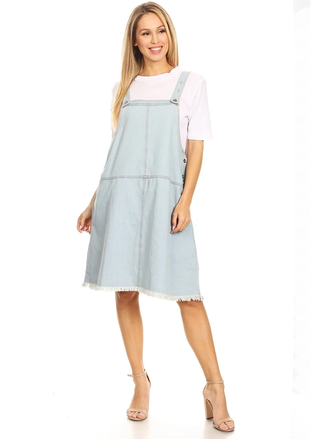 Oversized Overall Pinafore Denim Dress