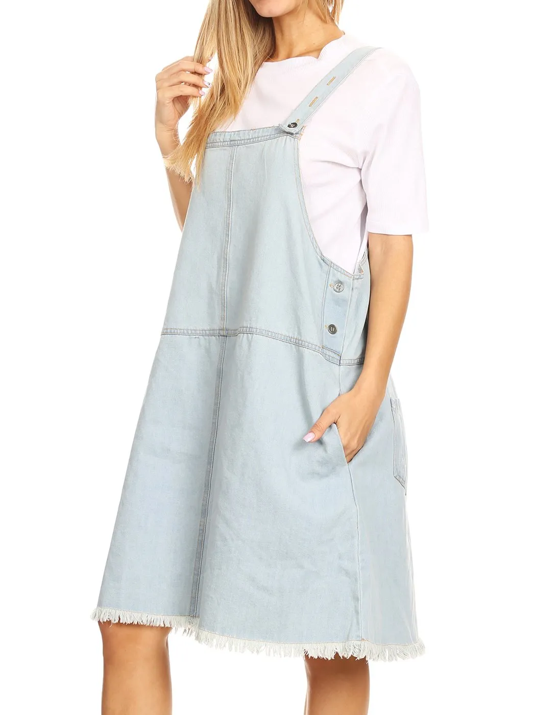 Oversized Overall Pinafore Denim Dress