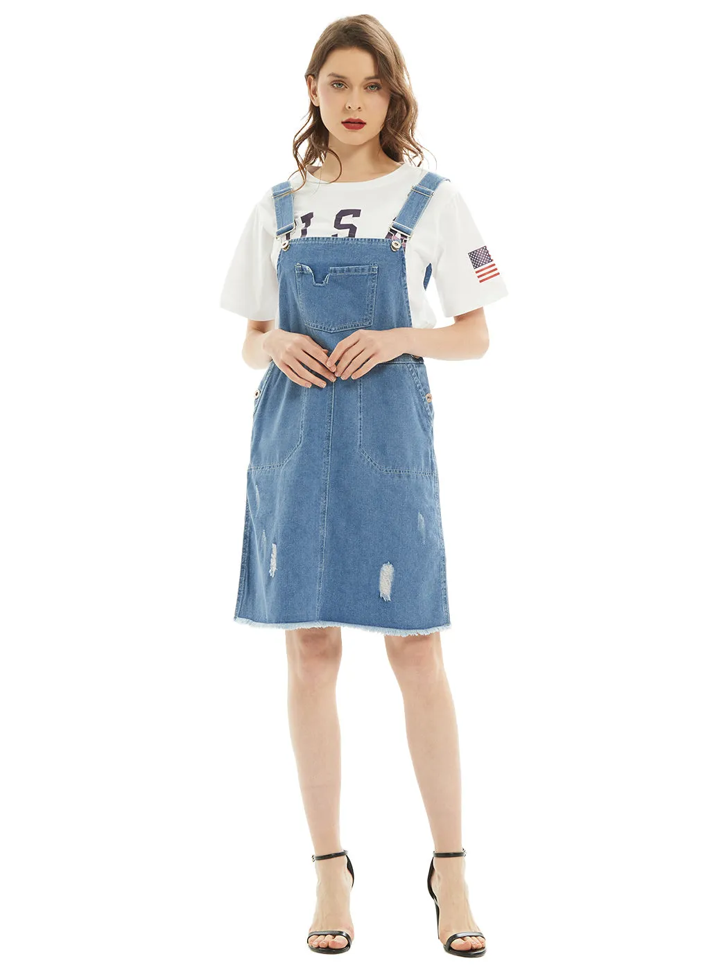 Oversized Overall Pinafore Denim Dress