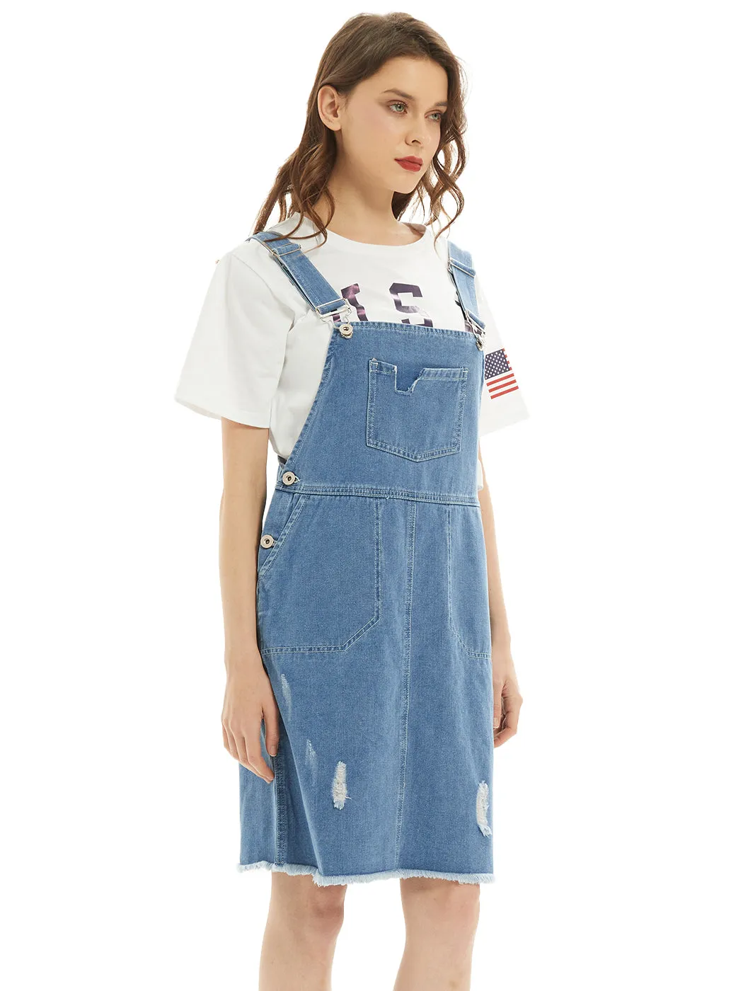 Oversized Overall Pinafore Denim Dress
