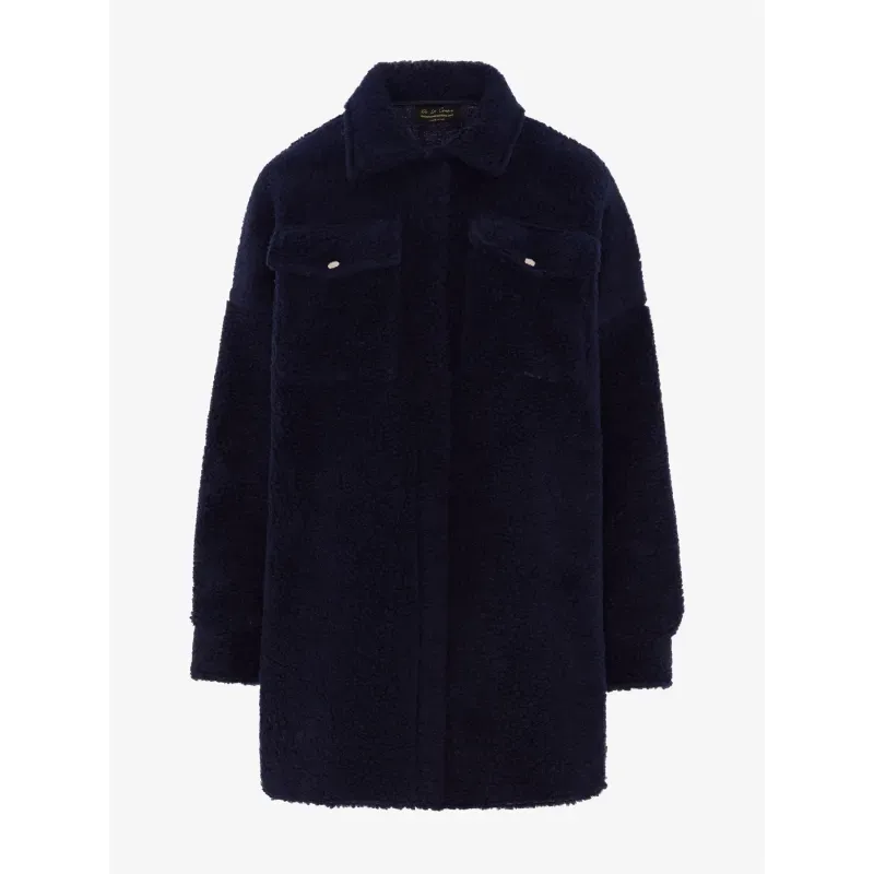 Oversized Stud Button Borg Teddy Shacket
