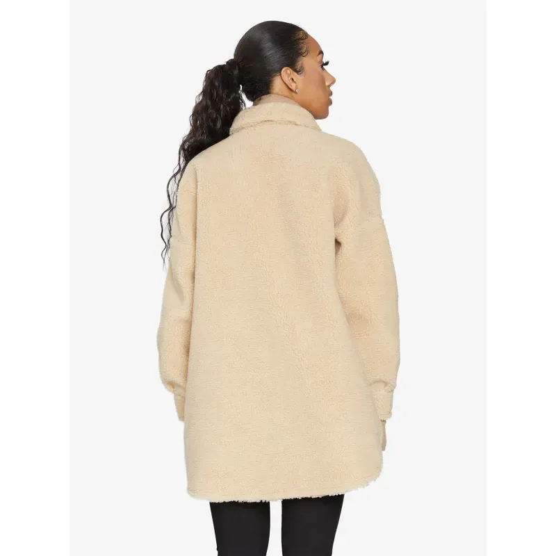 Oversized Stud Button Borg Teddy Shacket