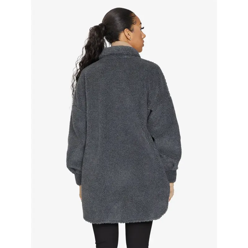 Oversized Stud Button Borg Teddy Shacket