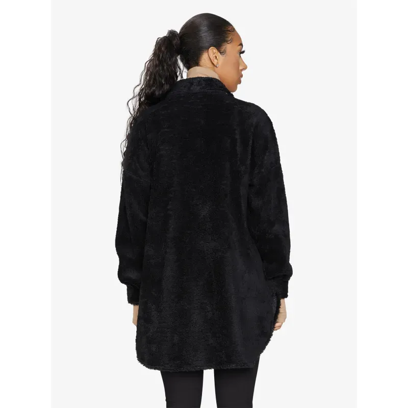 Oversized Stud Button Borg Teddy Shacket