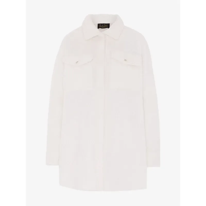 Oversized Stud Button Borg Teddy Shacket
