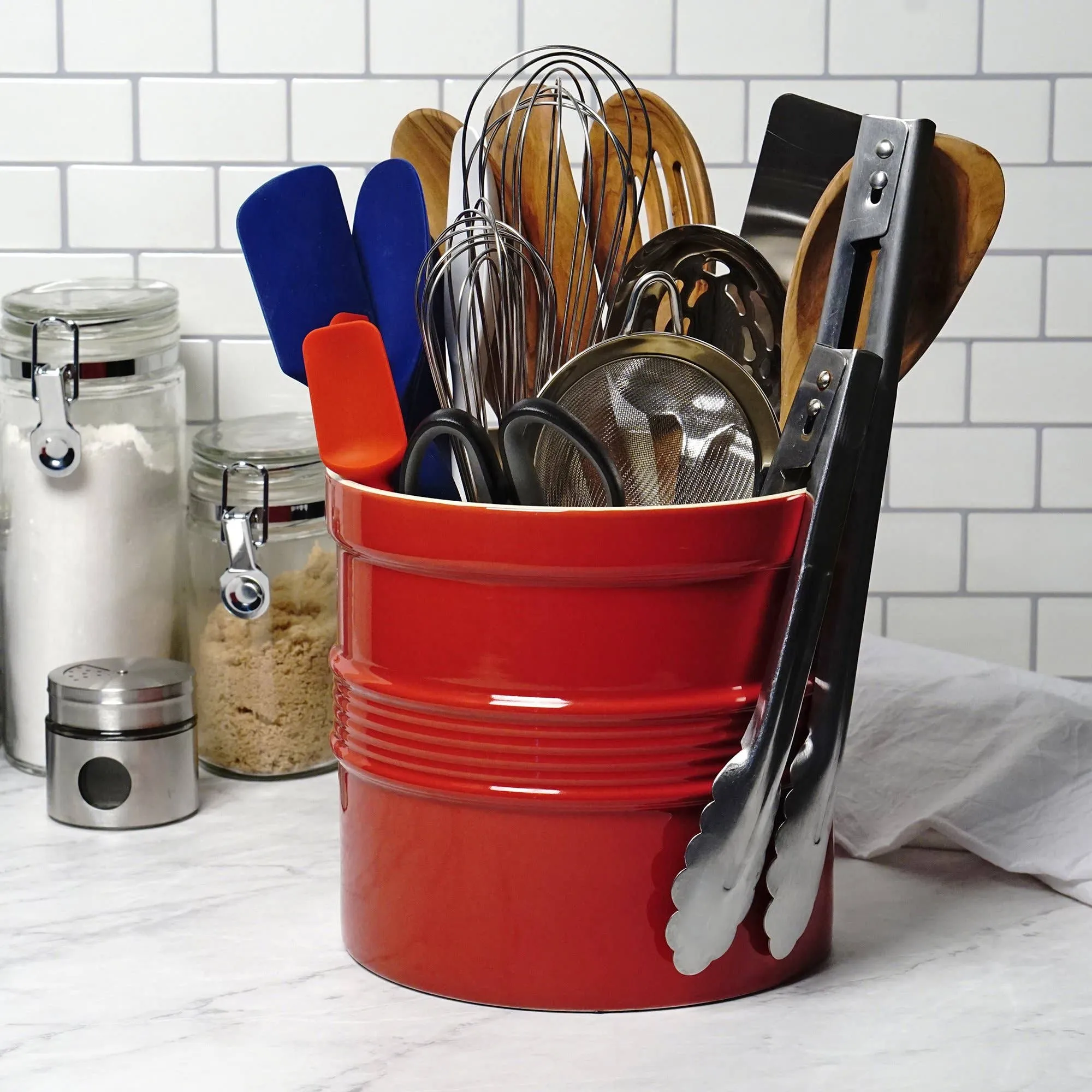Oversized Tool Crock - Red