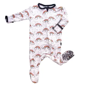 Peregrine Kidswear 80s Pink Rainbow Footie