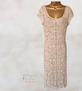 Phase Eight Womens Cream Tapework Lace Dress UK 12 US 8 EU 40