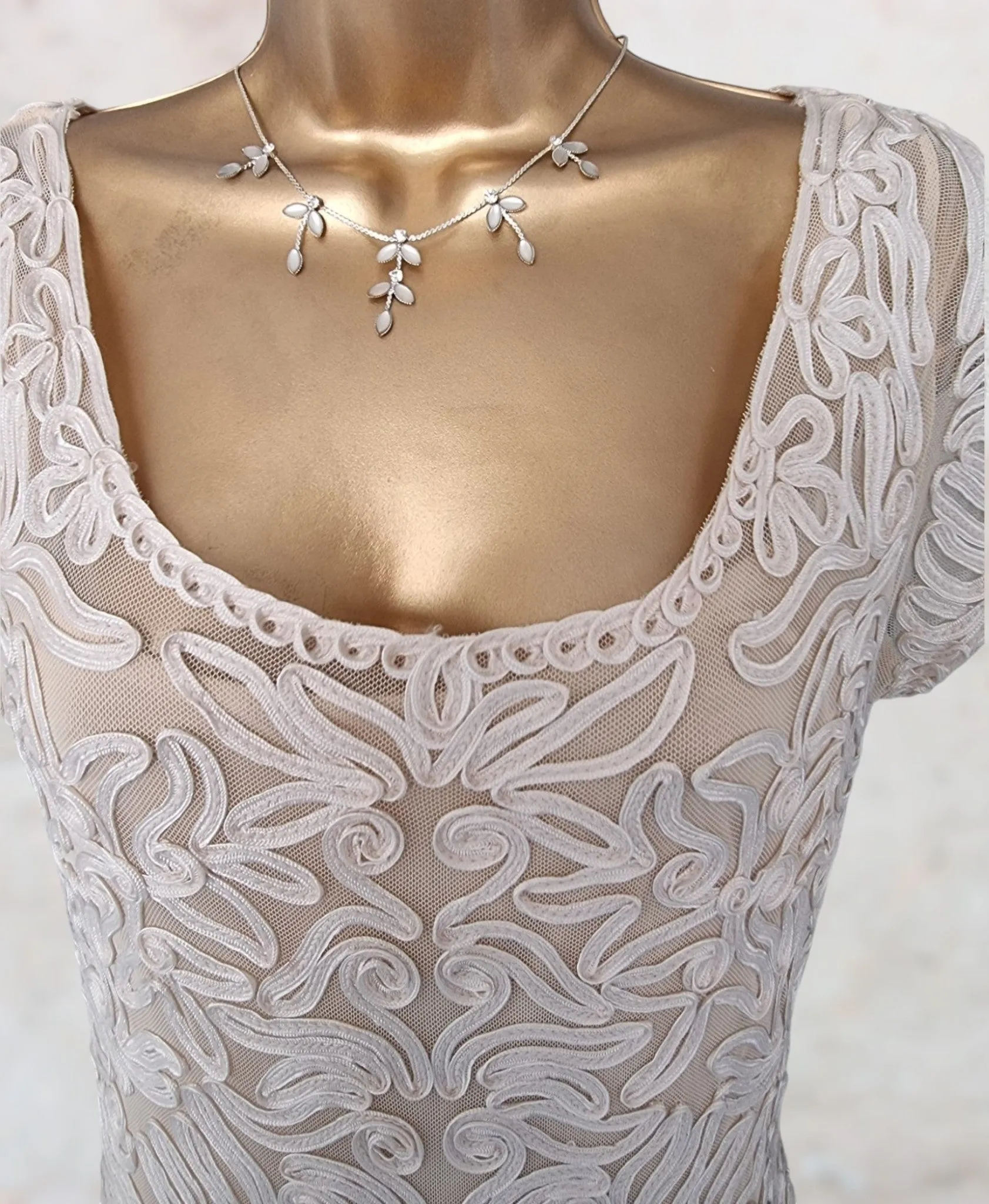 Phase Eight Womens Cream Tapework Lace Dress UK 12 US 8 EU 40