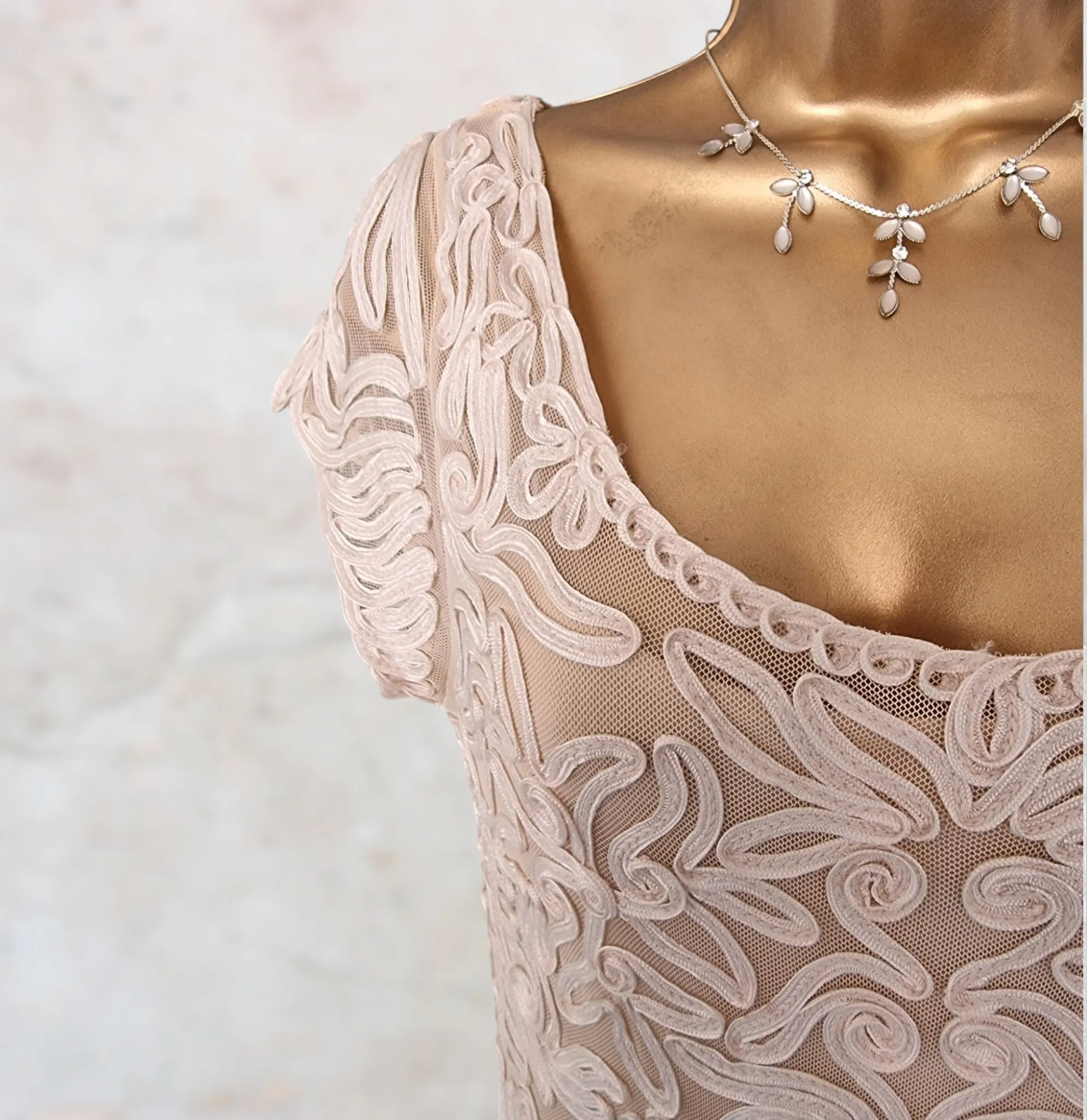 Phase Eight Womens Cream Tapework Lace Dress UK 12 US 8 EU 40