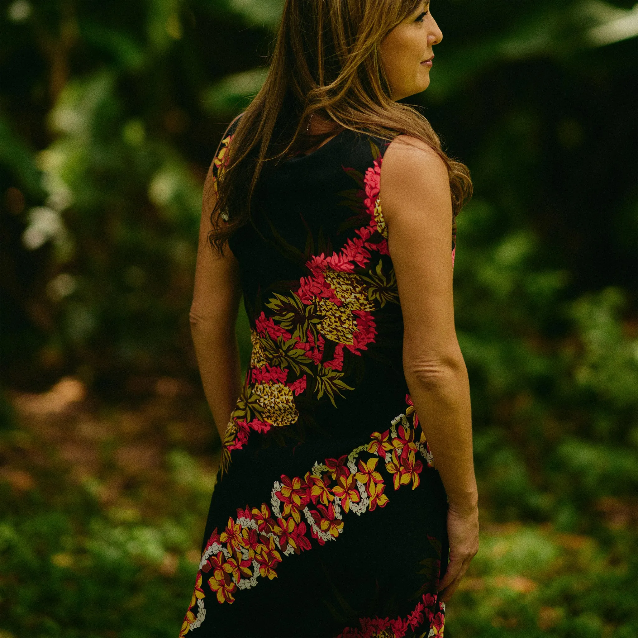 Pineapple Panel Short Sleeveless Dress
