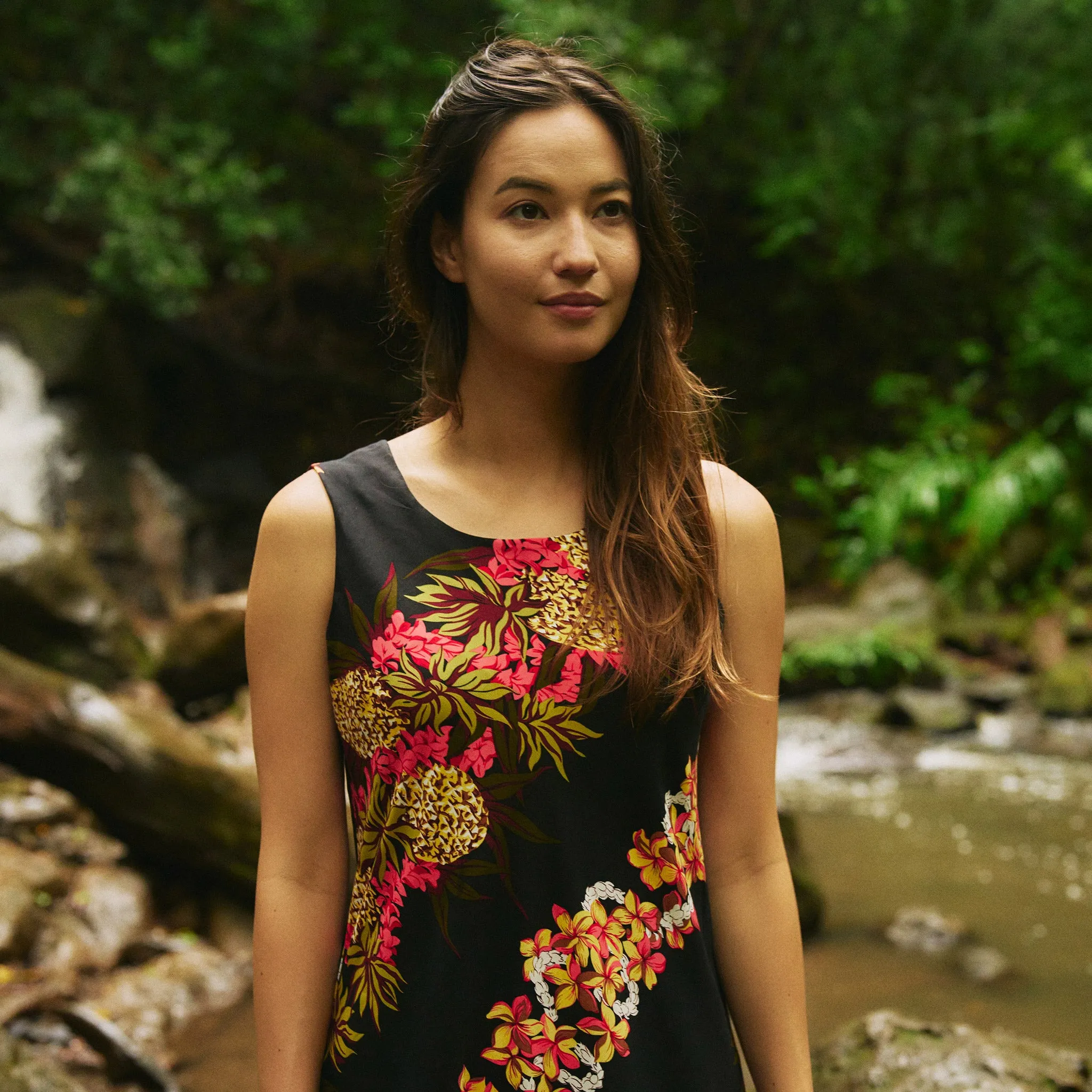 Pineapple Panel Short Sleeveless Dress