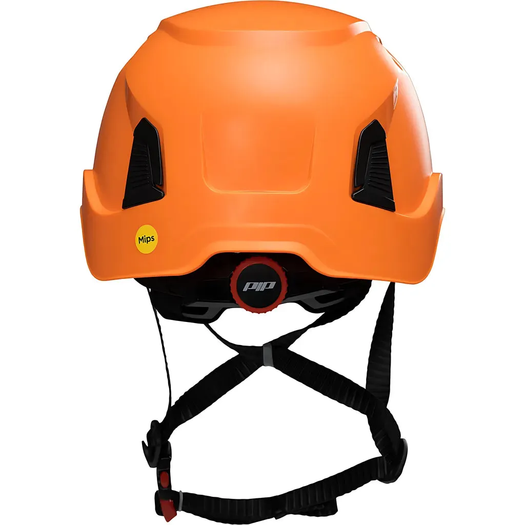 PIP 280-HP1491RM-03 Industrial Climbing Helmet with Mips Technology, ABS Shell, EPS Foam Impact Liner, HDPE Suspension, Wheel Ratchet Adjustment and 4-Point Chin Strap