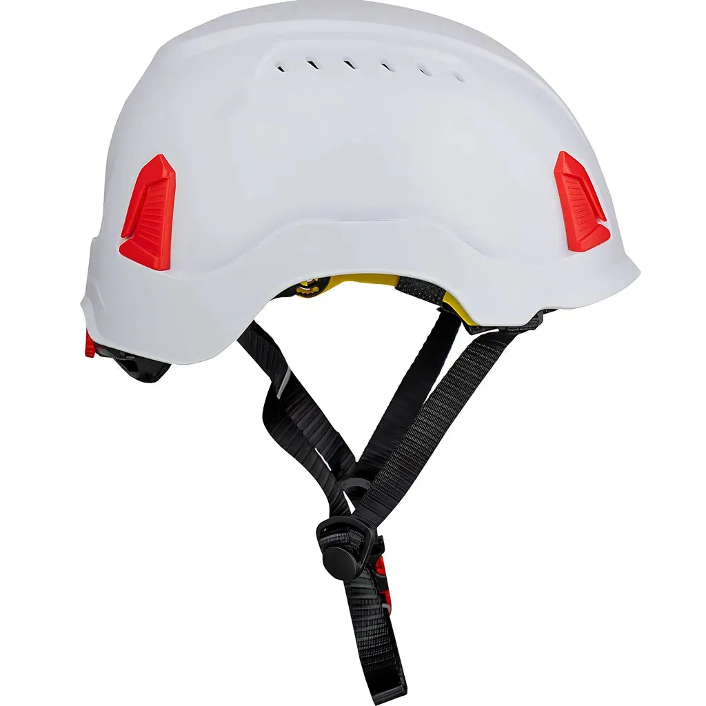 PIP 280-HP1491RVM-01 Vented, Industrial Climbing Helmet with Mips Technology, ABS Shell, EPS Foam Impact Liner, HDPE Suspension, Wheel Ratchet Adjustment and 4-Point Chin Strap