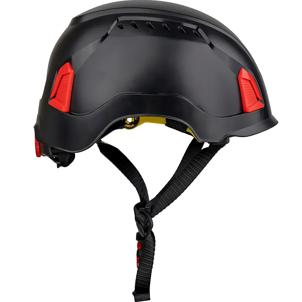 PIP 280-HP1491RVM-11 Vented, Industrial Climbing Helmet with Mips Technology, ABS Shell, EPS Foam Impact Liner, HDPE Suspension, Wheel Ratchet Adjustment and 4-Point Chin Strap