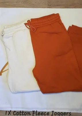 PLUS SIZE COTTON FLEECE JOGGERS/SWEATPANTS